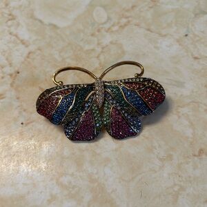 Joan Rivers Elegant Multicolor Butterfly Brooch